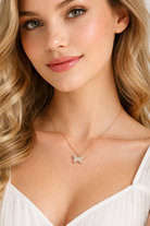 925 Sterling Silver Rose Gold Butterfly Necklace Women Pendant Jewelry-Everyone's Marketplace