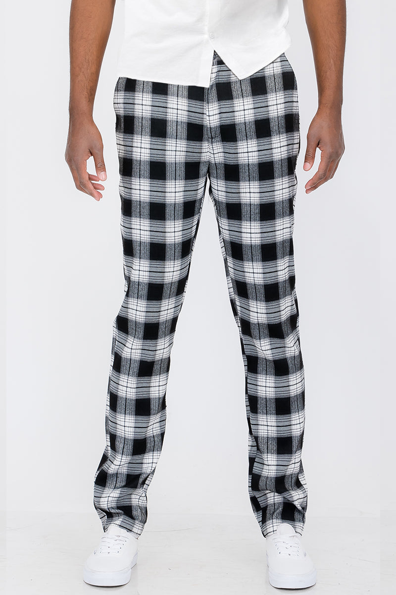 Plaid Slim Fit Trouser Pants SR011-Everyone's Marketplace
