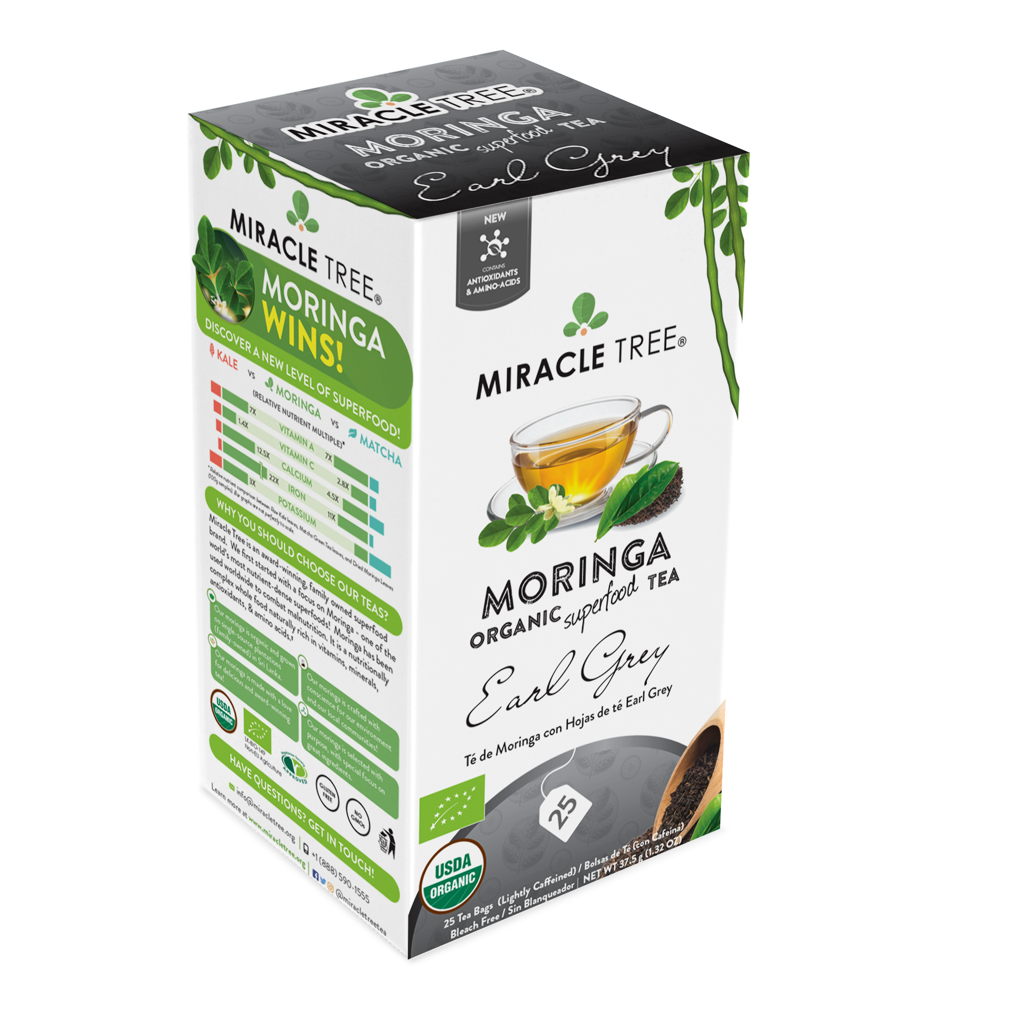 Miracle Tree's Organic Moringa Tea, Earl Grey-Everyone's Marketplace