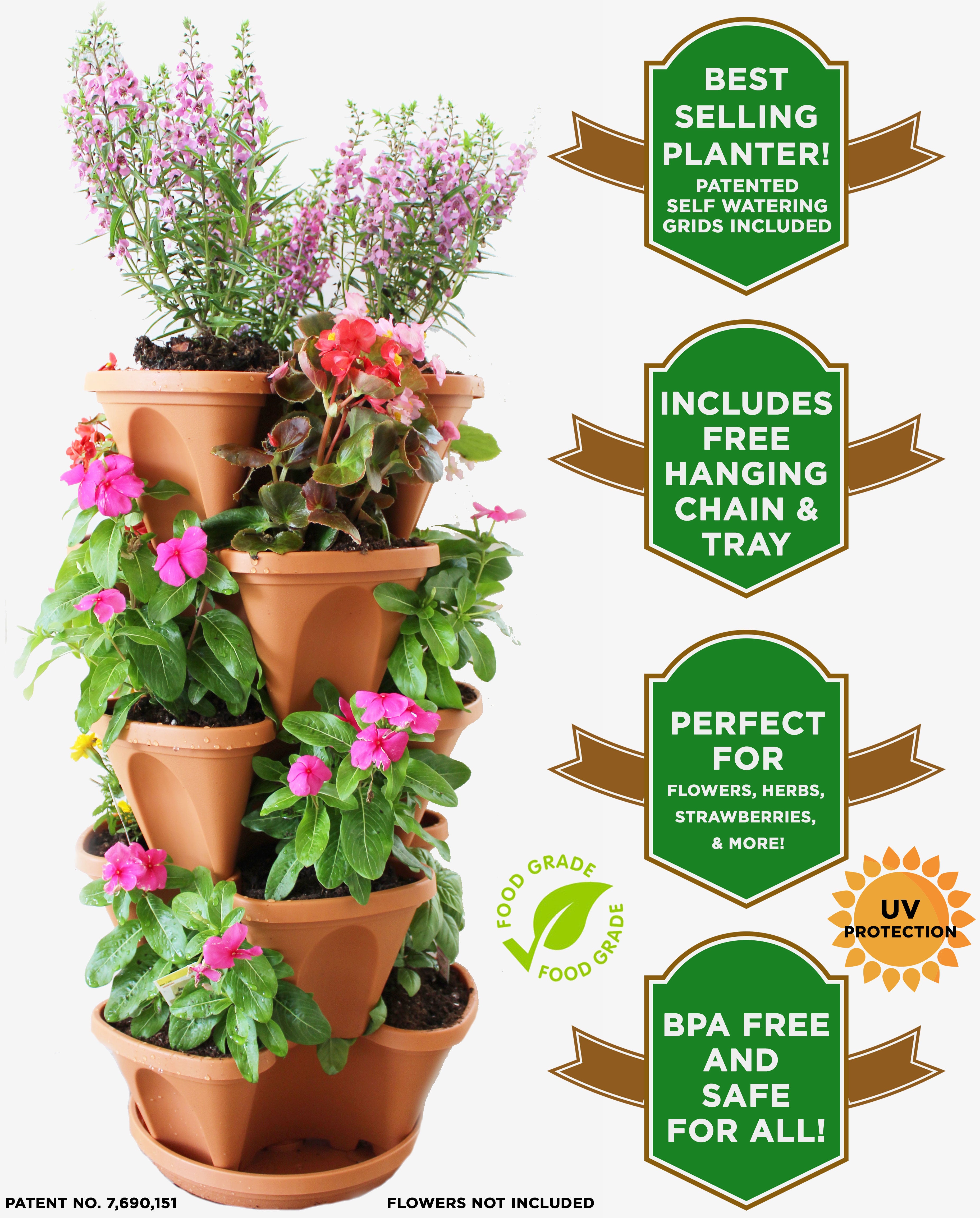 Nature's Distributing Stacking Planters - 5 Tier-Everyone's Marketplace