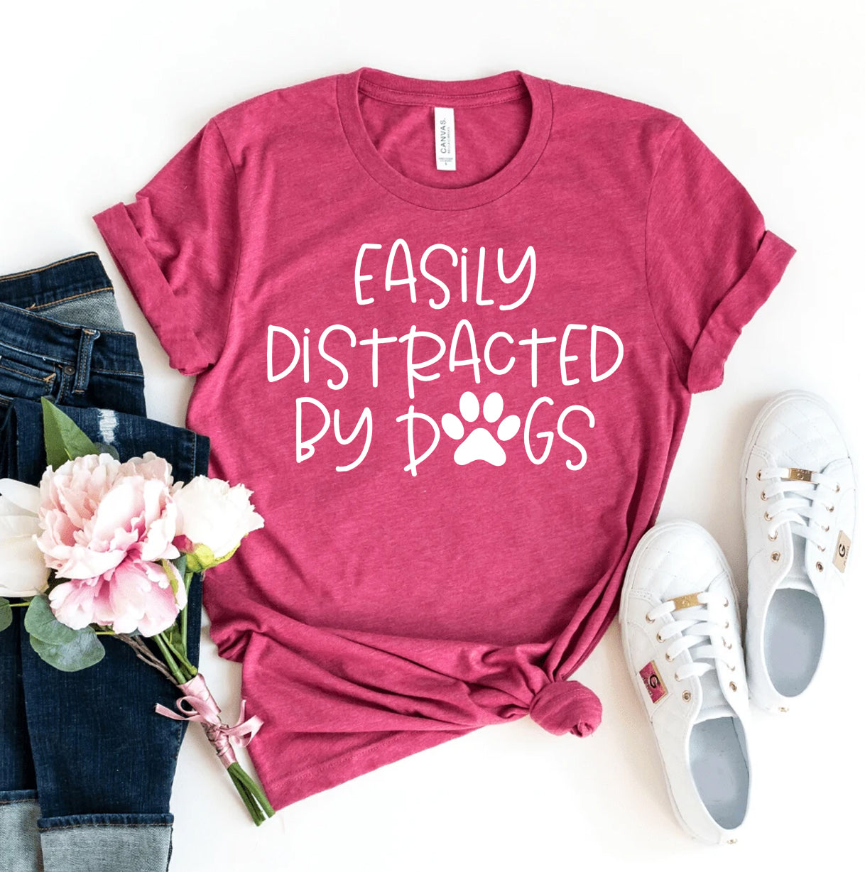 Easily Distracted By Dogs T-shirt-Everyone's Marketplace