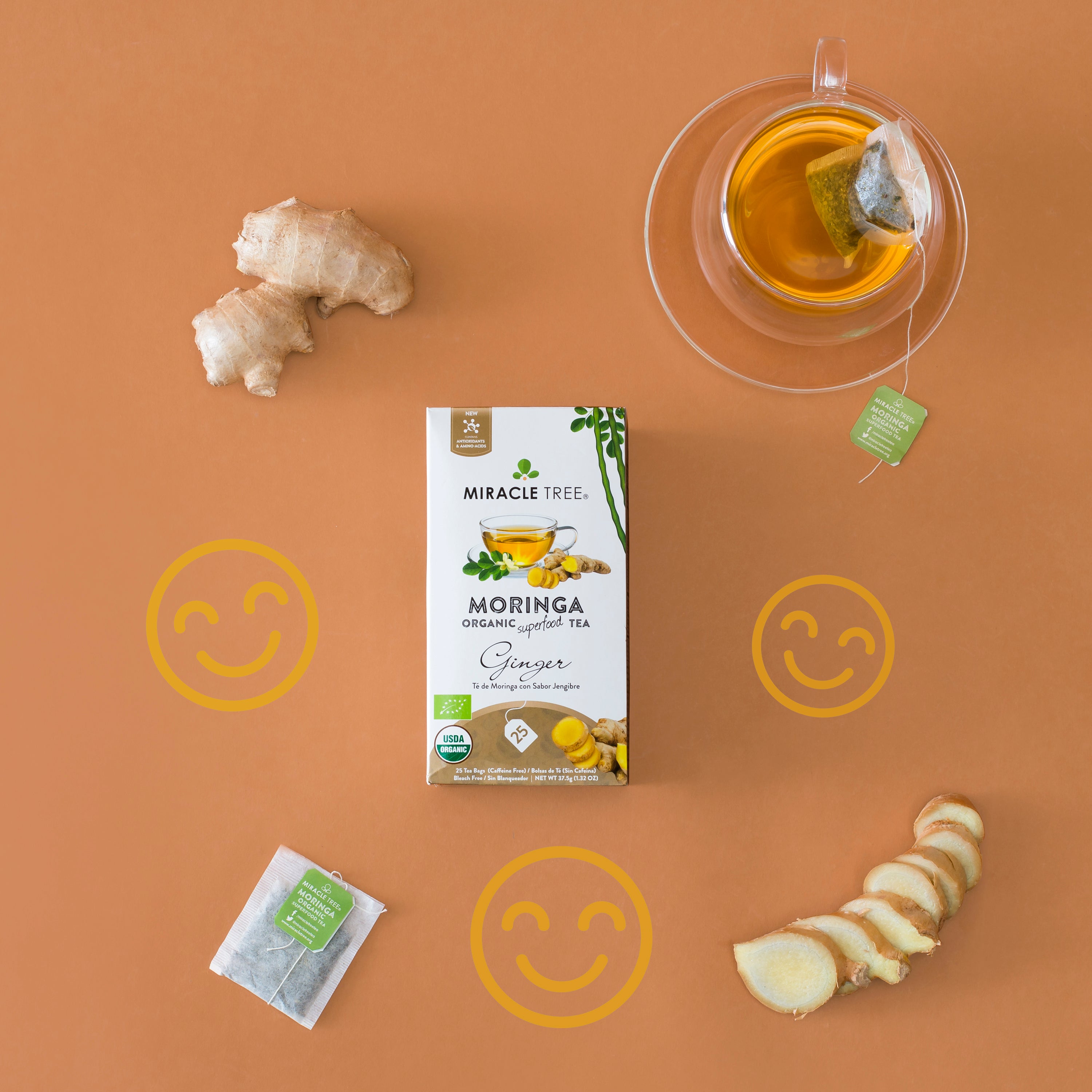 Miracle Tree's Organic Moringa Tea, Ginger-Everyone's Marketplace