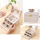 Jewelry Box Leather Earring Rings-Everyone's Marketplace