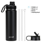 DRINCO® 22oz Stainless Steel Sport Water Bottle - Black-Everyone's Marketplace