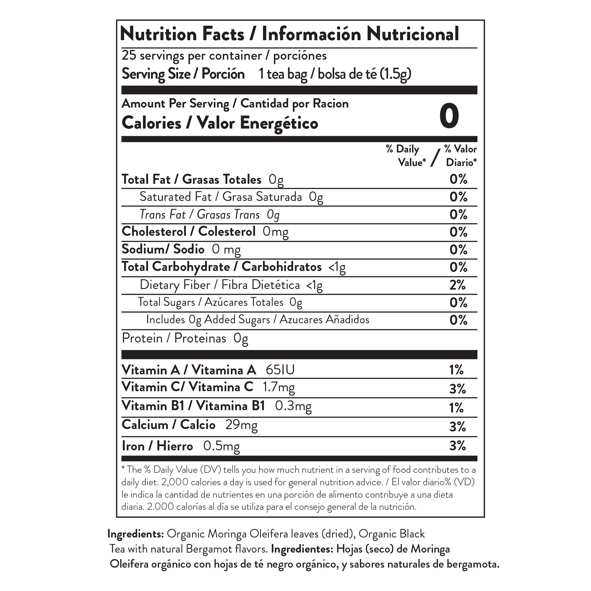 Miracle Tree's Organic Moringa Tea, Earl Grey-Everyone's Marketplace