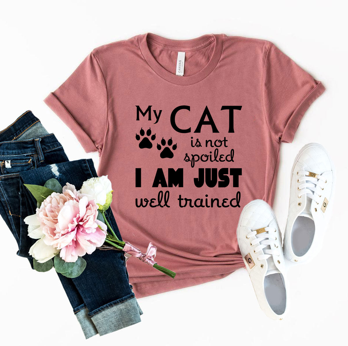 DT0175 My Cat Is Not Spoiled Shirt-Everyone's Marketplace