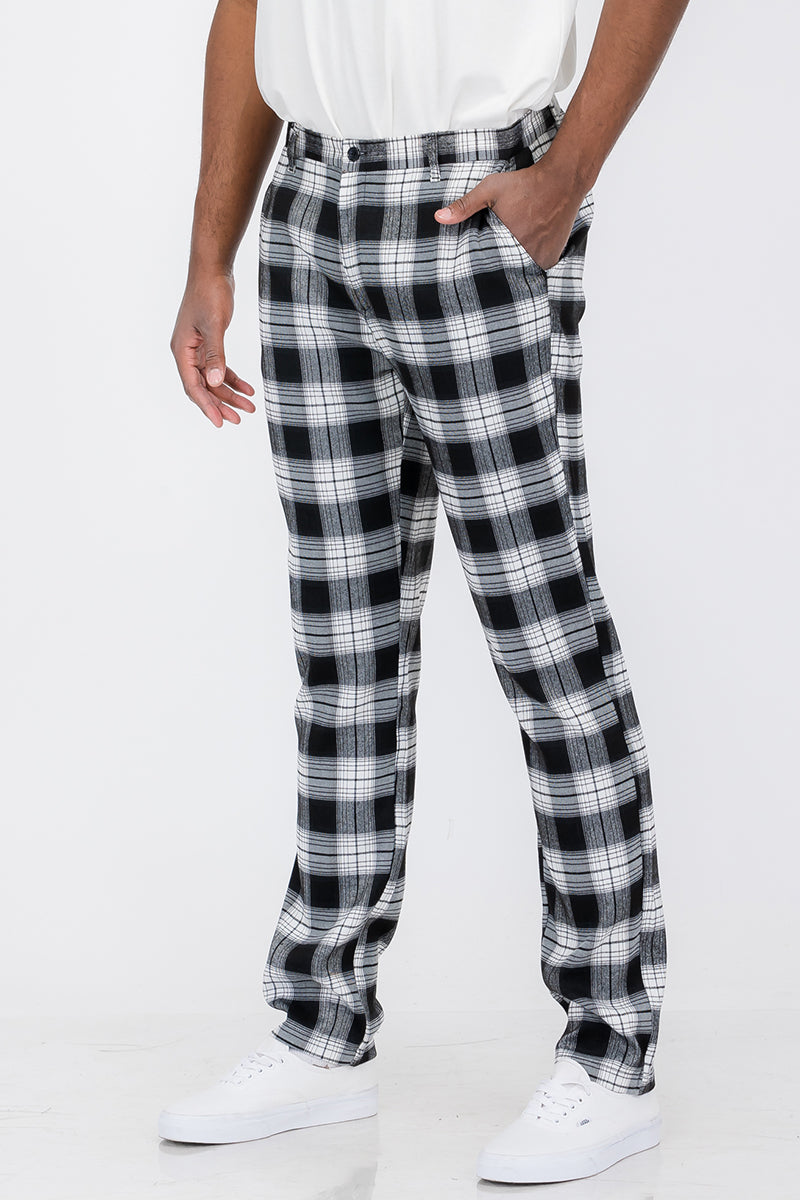 Plaid Slim Fit Trouser Pants SR011-Everyone's Marketplace
