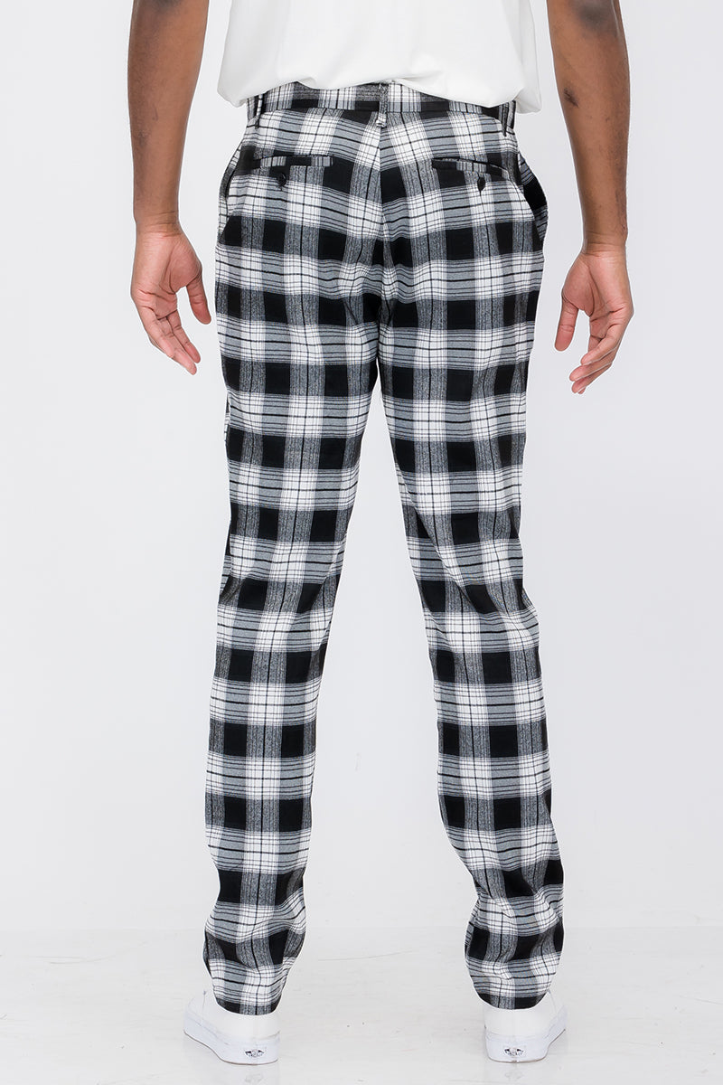Plaid Slim Fit Trouser Pants SR011-Everyone's Marketplace