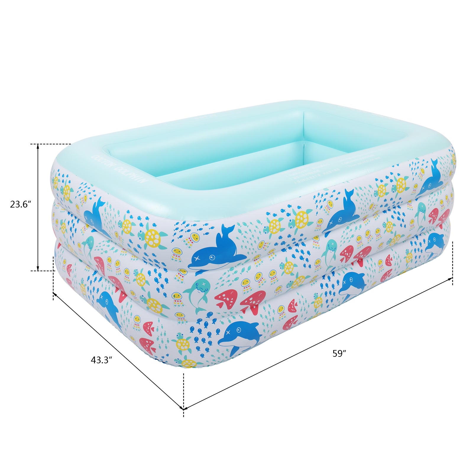 59" X 43.3" X 23.6" Inflatable Swim Pool for Kids-Everyone's Marketplace