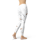 Womens White Stripes Leggings-Everyone's Marketplace