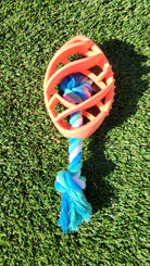 Rubber Football Dog Chew Toy with Tug Rope - Great for Active Dogs -Everyone's Marketplace