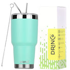 DRINCO® 30oz Insulated Tumbler Spill Proof Lid w/2 Straws (Teal)-Everyone's Marketplace
