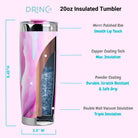 DRINCO® 20oz Insulated Tumbler w/Spill Proof Lid, 2 Straws (Galaxy)-Everyone's Marketplace