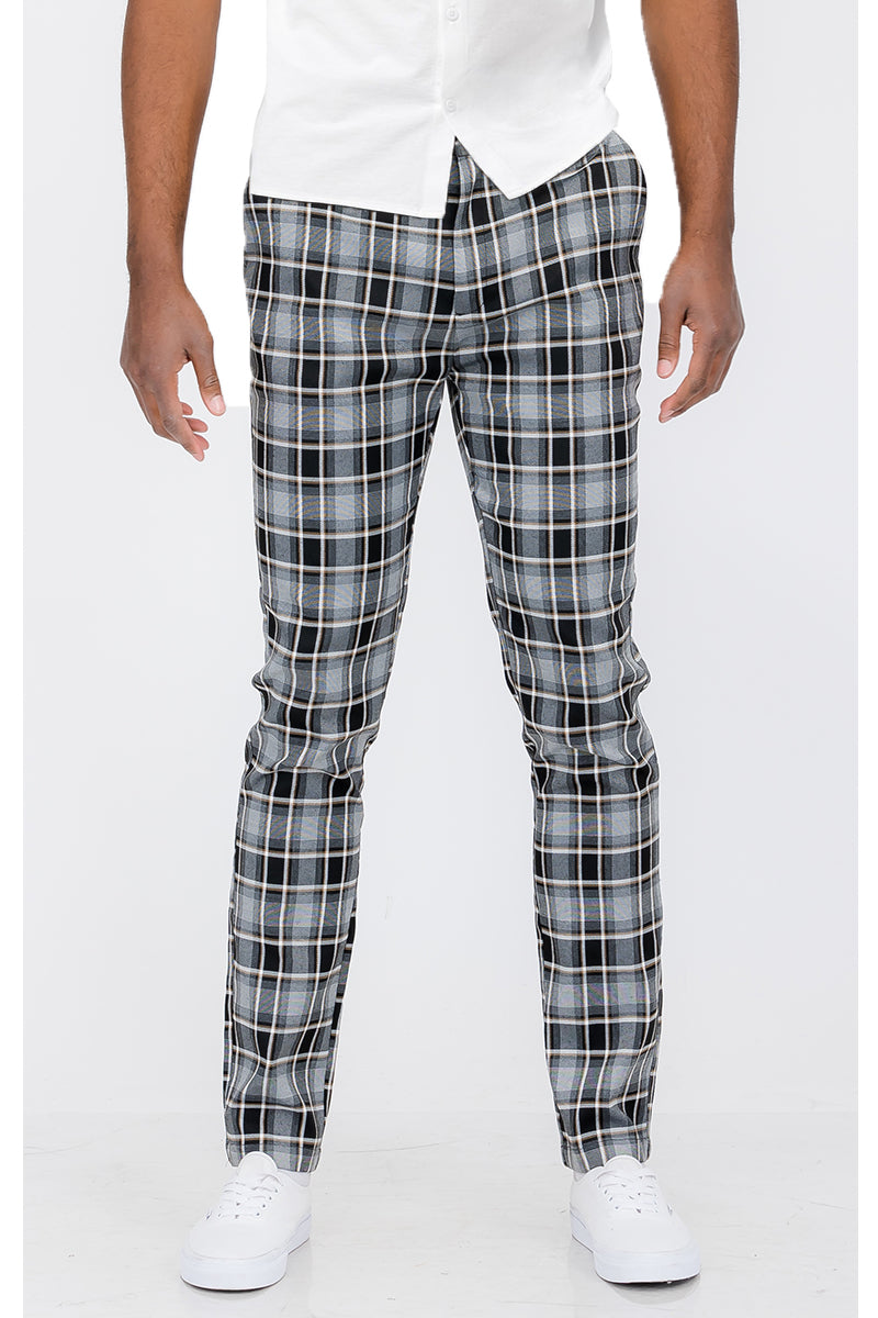 Plaid Slim Fit Trouser Pants SR012-Everyone's Marketplace