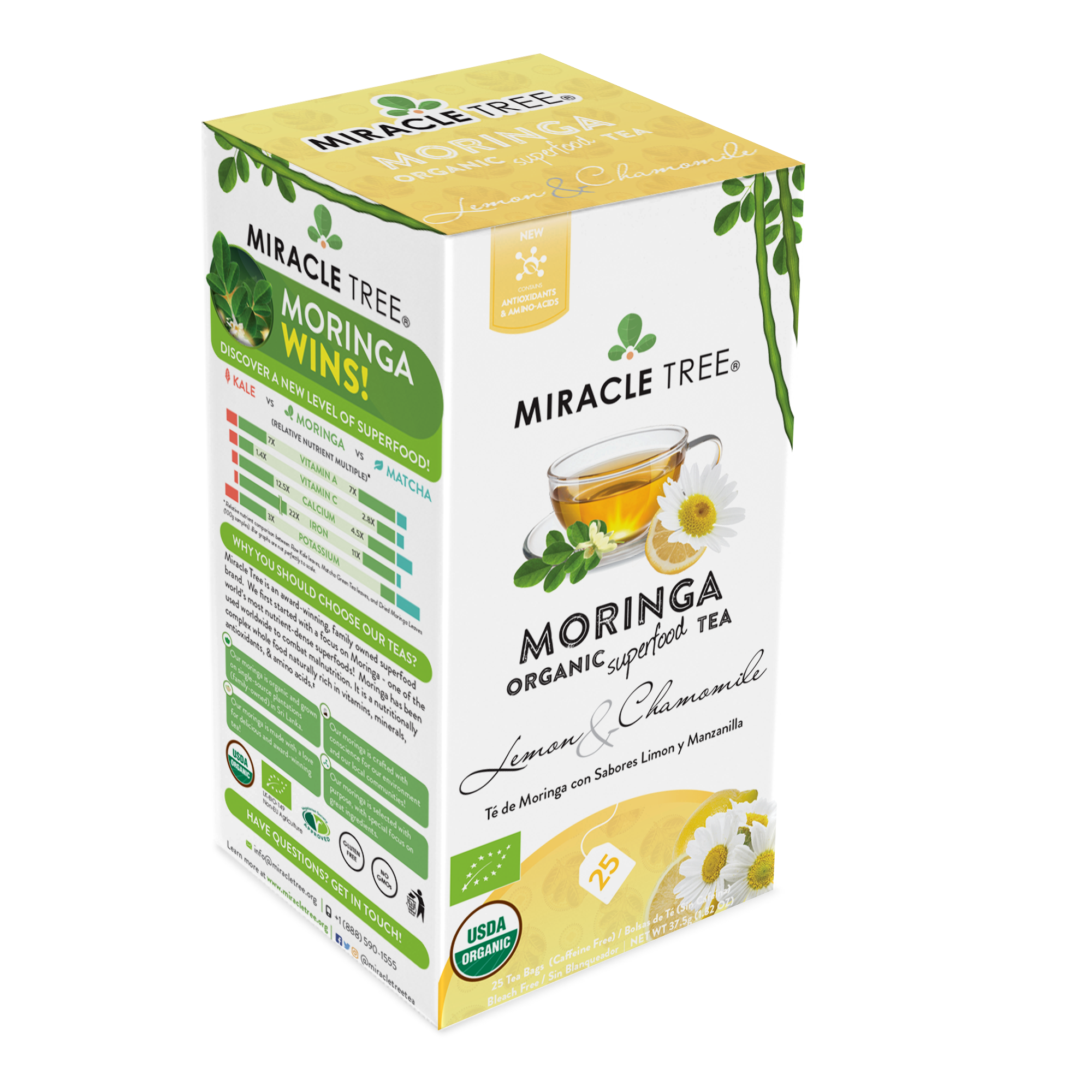 Miracle Tree's Organic Moringa Tea, Lemon & Chamomile-Everyone's Marketplace