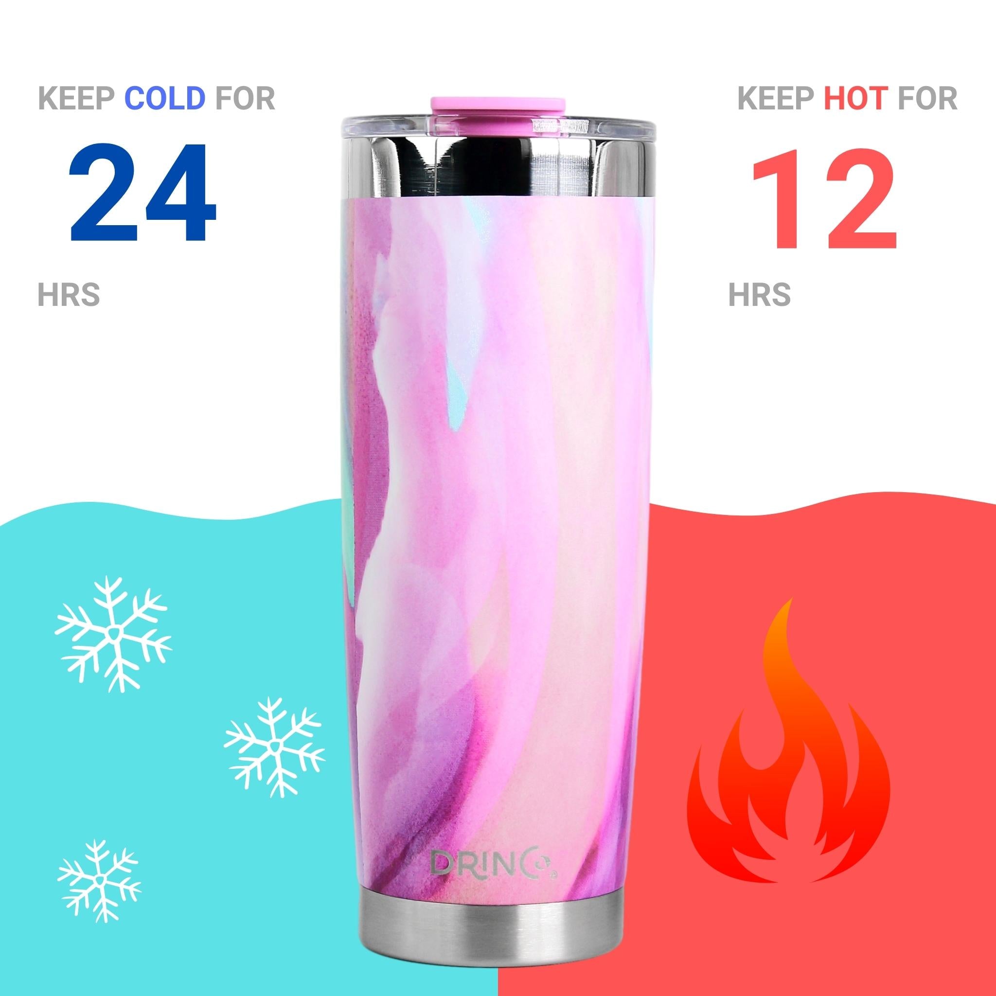 DRINCO® 20oz Insulated Tumbler w/Spill Proof Lid, 2 Straws (Galaxy)-Everyone's Marketplace