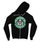 Enjoying Coffee Fine Jersey Zip Hoodie-Everyone's Marketplace