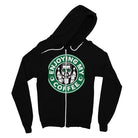 Enjoying Coffee Fine Jersey Zip Hoodie-Everyone's Marketplace