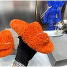 Designer Fuzzy Slides for Indoor & Outdoor - Cute Soft Slippers-Everyone's Marketplace