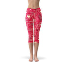 Love Hearts Red Capri Leggings-Everyone's Marketplace