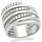 LO2075 - Rhodium Brass Ring with AAA Grade CZ in Clear-Everyone's Marketplace