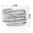 LO2075 - Rhodium Brass Ring with AAA Grade CZ in Clear-Everyone's Marketplace