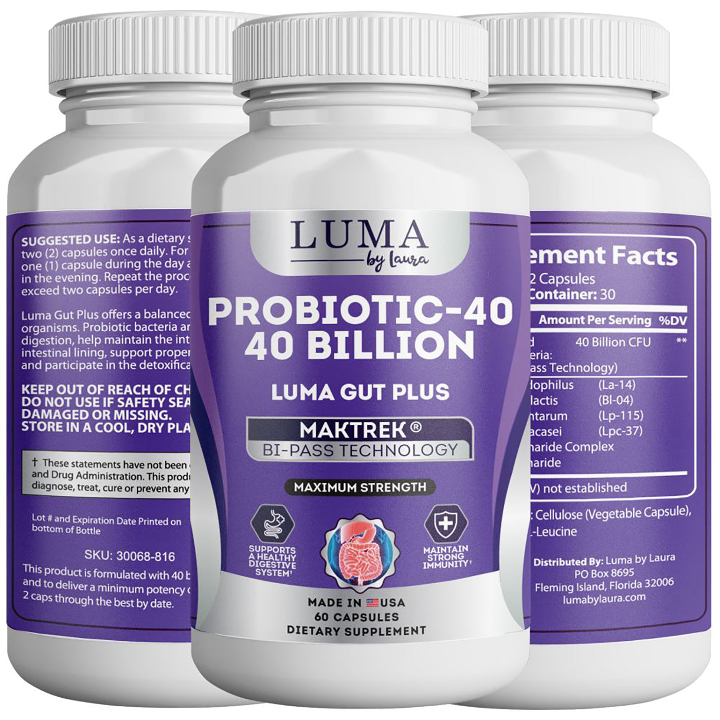 Luma Gut Plus - Probiotics for Men and Women for Stomach Acid-Everyone's Marketplace