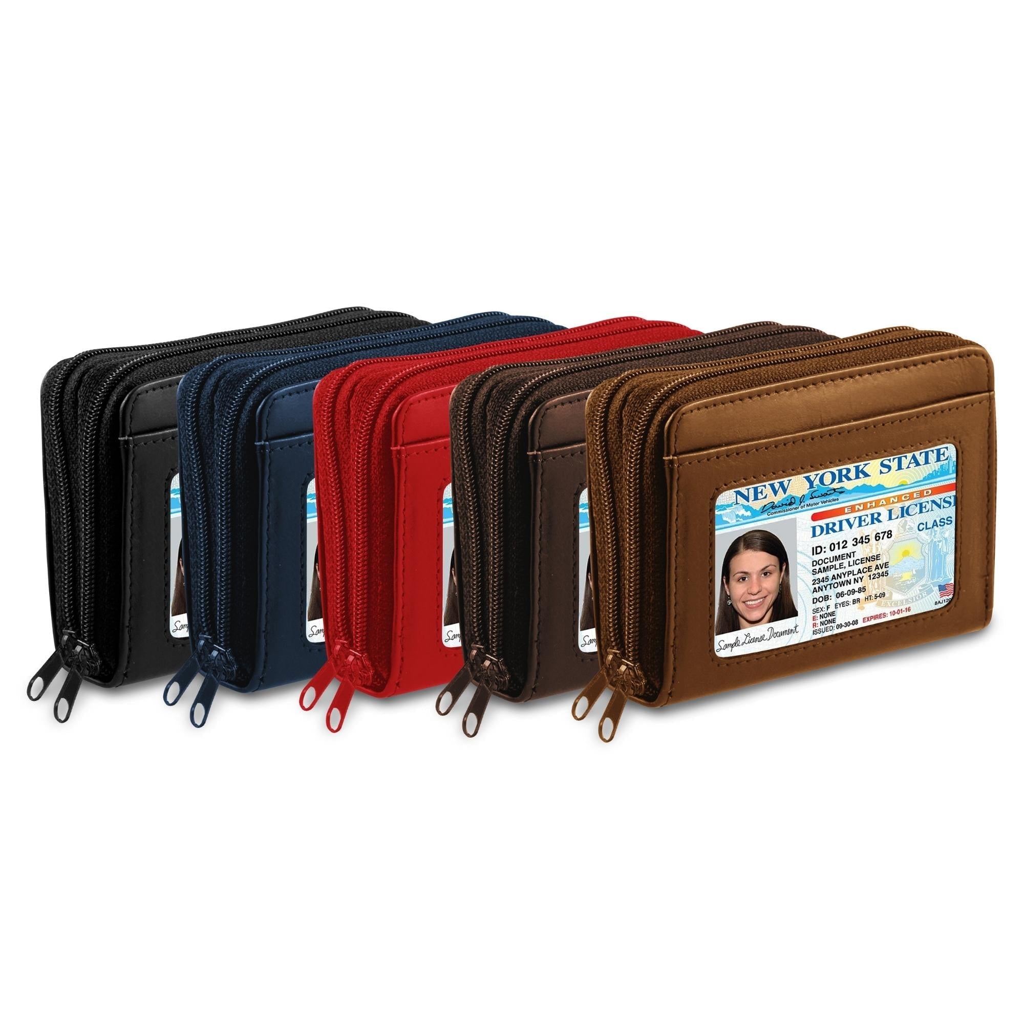 RFID Genuine Leather Credit Card Wallet for Women w/ ID Display Window-Everyone's Marketplace