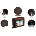 RFID Genuine Leather Credit Card Wallet for Women w/ ID Display Window-Everyone's Marketplace
