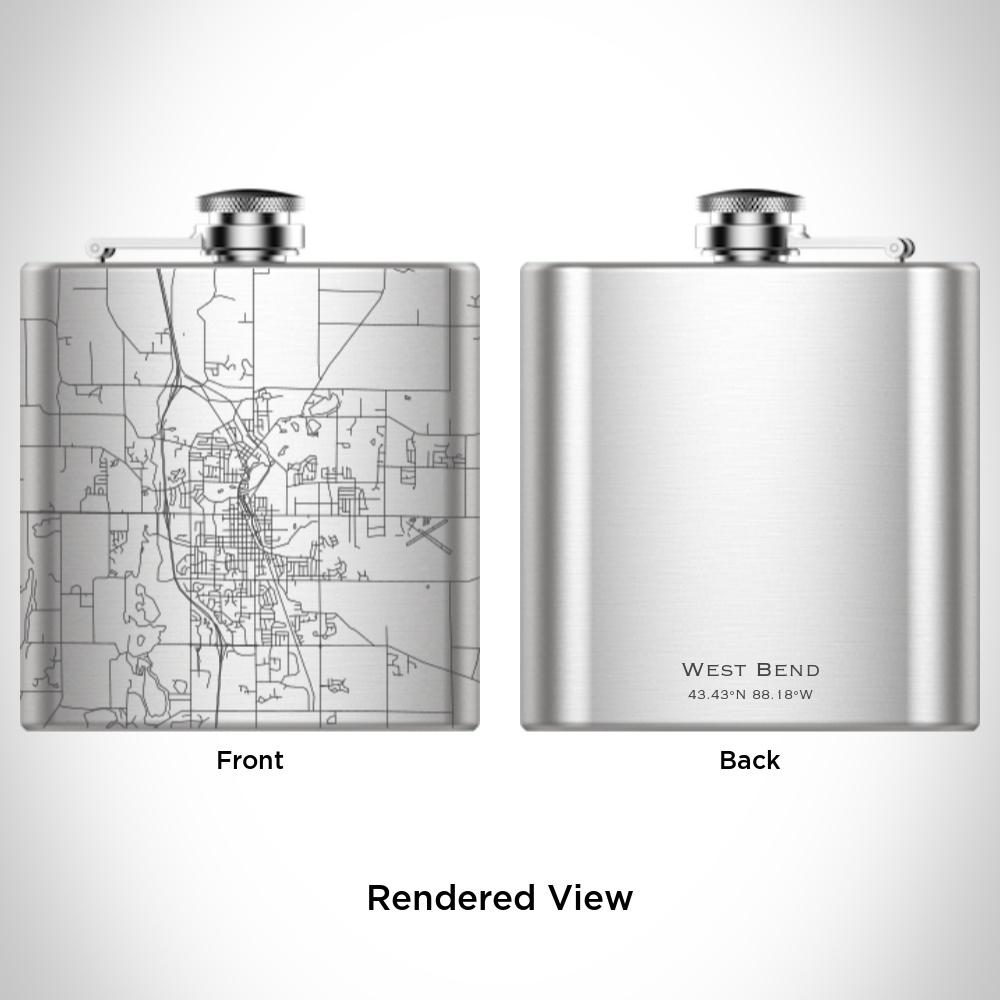 West Bend - Wisconsin Map Hip Flask-Everyone's Marketplace