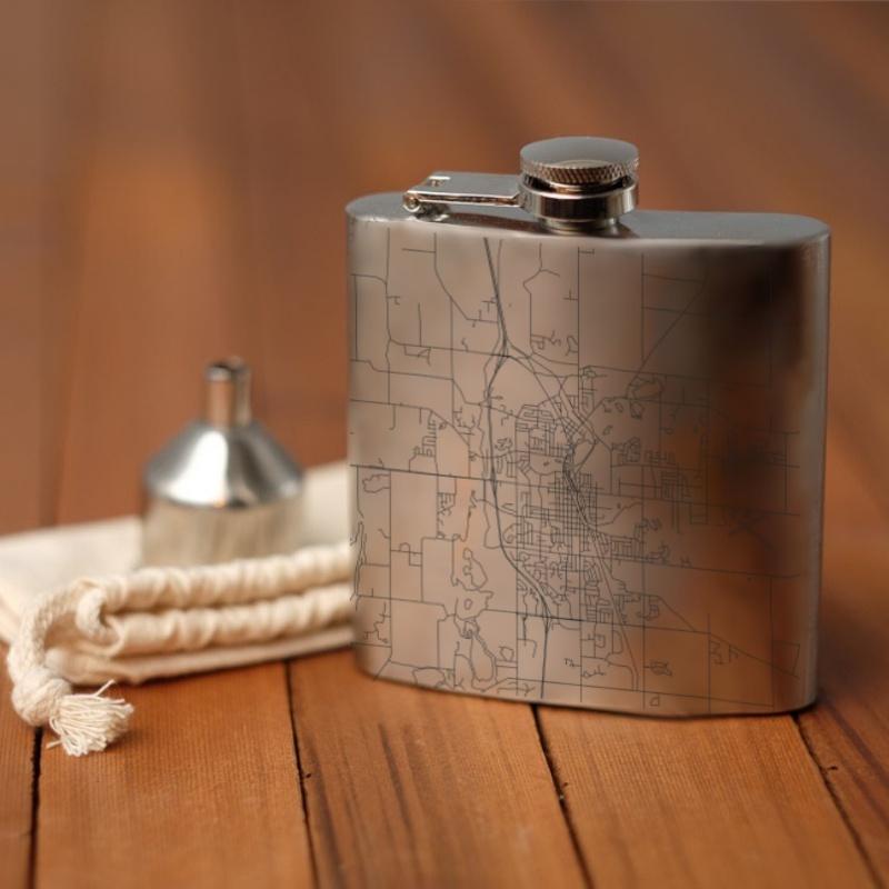 West Bend - Wisconsin Map Hip Flask-Everyone's Marketplace