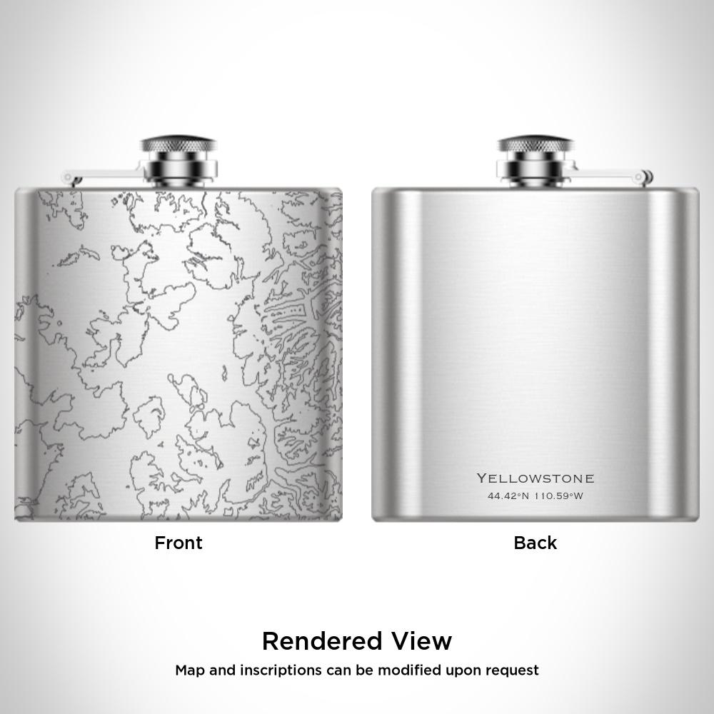 Yellowstone National Park - Wyoming Map Hip Flask-Everyone's Marketplace